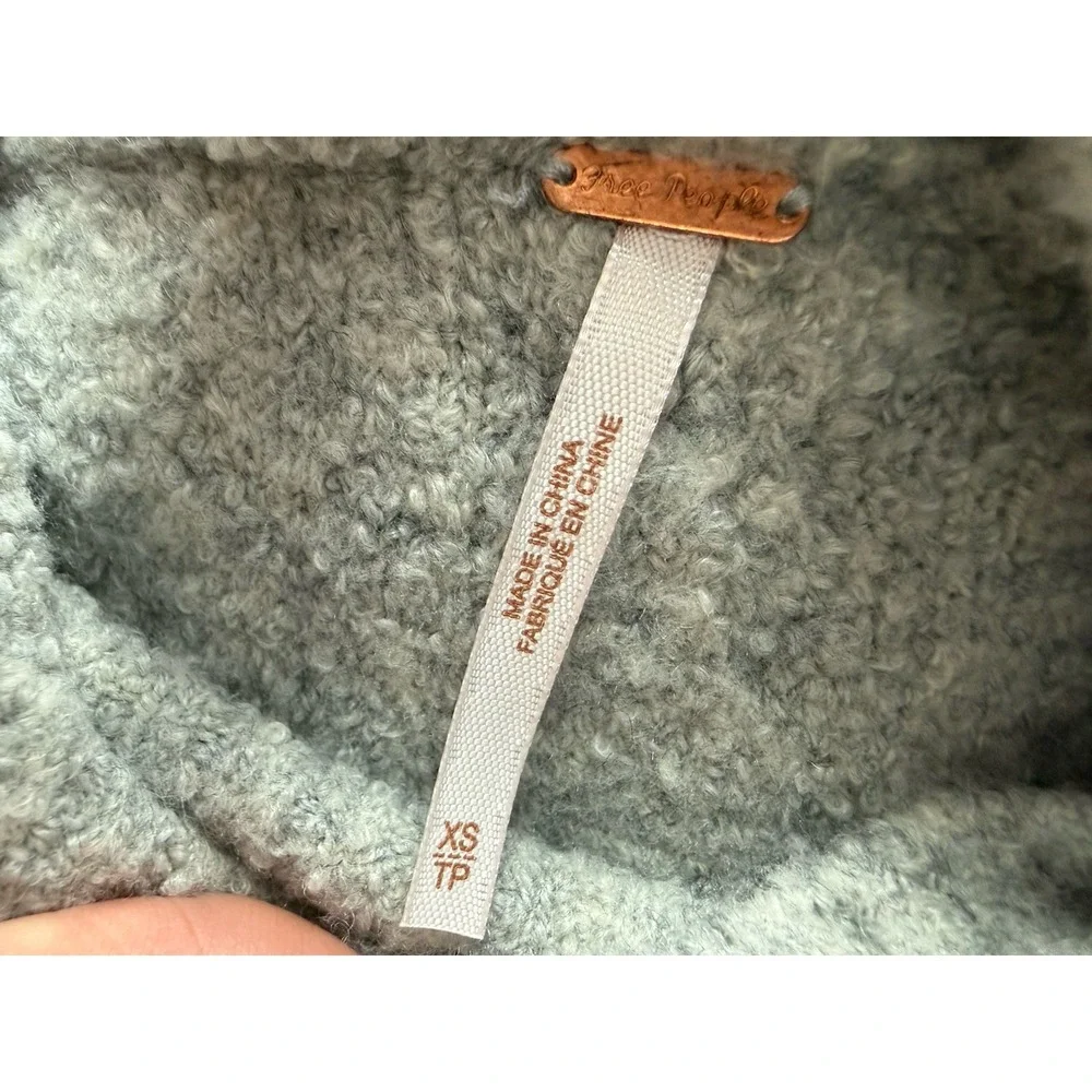 Free People Jaci‎ Sweater Dress XS Gray Mock Neck Babydoll Wool Blend